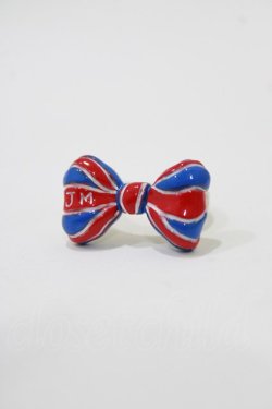 画像1: Jane Marple / Londonリボンのリング 約11号 トリコロール×ゴールド H-26-02-17-066-JM-AC-KB-ZH