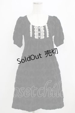 画像1: Emily Temple cute / アルファベットベロアワンピース  クロ H-26-02-17-010-ET-OP-KB-ZH