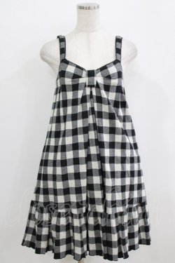 画像1: Emily Temple cute / ギンガムチェックノースリーブワンピース  ブラック H-26-02-17-014-ET-OP-KB-ZH