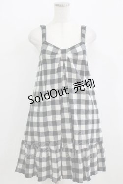 画像1: Emily Temple cute / ギンガムチェックノースリーブワンピース  ブラック H-26-02-17-014-ET-OP-KB-ZH