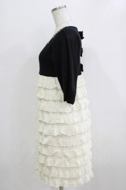 画像2: Emily Temple cute / 切替フリルワンピース  クロ×オフ H-26-02-17-015-ET-OP-KB-ZH