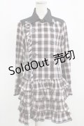 ALGONQUINS / チェックフリルジャケットワンピース F 白×黒×赤 H-26-02-17-019-AL-OP-AK-ZH