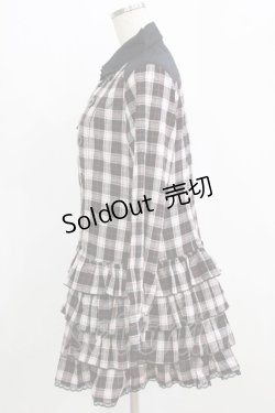 画像2: ALGONQUINS / チェックフリルジャケットワンピース F 白×黒×赤 H-26-02-17-019-AL-OP-AK-ZH