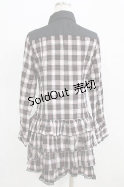 画像3: ALGONQUINS / チェックフリルジャケットワンピース F 白×黒×赤 H-26-02-17-019-AL-OP-AK-ZH
