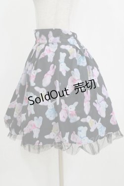 画像2: Honey Cinnamon / うさぎ柄スカート Free ブラック H-26-02-18-030-LO-SK-NS-ZH