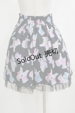 画像3: Honey Cinnamon / うさぎ柄スカート Free ブラック H-26-02-18-030-LO-SK-NS-ZH