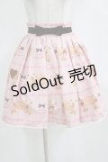 Ank Rouge / くま＆ビスケット柄スカート M ピンク H-26-02-18-031-CA-SK-NS-ZH