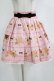 画像1: Ank Rouge / くま＆ビスケット柄スカート M ピンク H-26-02-18-031-CA-SK-NS-ZH (1)
