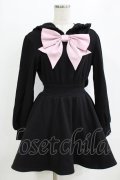 To Alice / うさみみカットワンピース S ブラック/ピンク H-26-02-18-039-LO-OP-NS-ZH