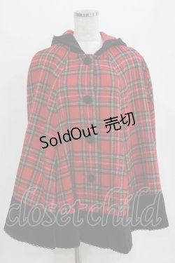 画像1: metamorphose / ロイヤルチェックマント Free レッド H-26-02-18-042-ME-JA-NS-ZH