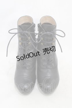 画像1: あしながおじさん / ショートブーツ 24 ブラック H-26-02-18-1001-PU-SH-KB-ZH