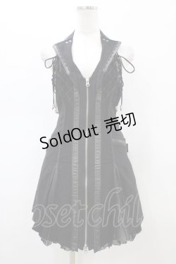 画像1: Ozz Croce / ZIPホルターワンピース  ブラック H-26-02-18-1035-OO-OP-KB-ZH