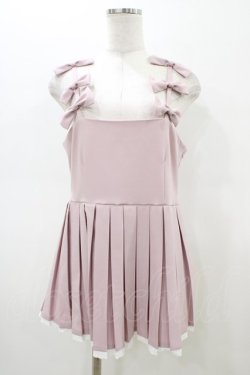 画像1: pain / リボンプリーツチュニック  ピンク H-26-02-18-1043-LO-TO-KB-ZH