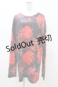 NieR Clothing / プリントLONG CUTSEW  ブラック×レッド H-26-02-18-1045-PU-TO-KB-ZH