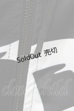 画像4: NieR Clothing / 総柄ZIP半袖パーカー  ブラック H-26-02-18-1049-PU-TO-KB-ZH