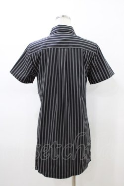 画像2: ALGONQUINS / タイ付きストライプシャツ F 黒 H-26-02-18-1050-AL-BL-AK-ZH