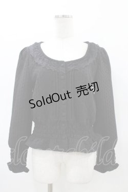 画像1: Vallee lys / "Sweet alyssum series"ニットカーディガン  ブラック H-26-02-18-1051-GO-TO-KB-ZH