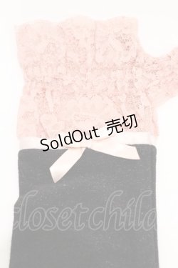 画像2: ALGONQUINS / レース切替ラメアームカバー  黒×ピンク H-26-02-18-1007-AL-ZA-AK-ZH