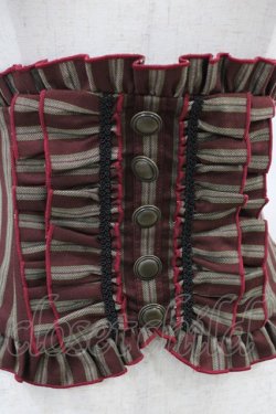 画像4: Sheglit / フリルリボンコルセット M ボルドーストライプ H-26-02-18-1014-EL-ZA-KB-ZH