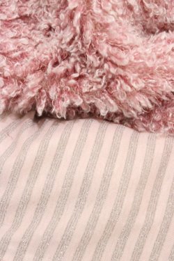 画像2: ALGONQUINS / ロングシャギーラメボーダーネコフードマフラー  ピンク H-26-02-18-1015-AL-ZA-AK-ZH