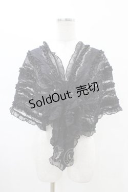 画像1: axes femme / レースフリルストール  ブラック H-26-02-18-1017-AX-ZA-KB-ZH