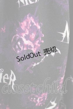 画像3: NieR Clothing / プリント切替サルエルパンツ  黒×紫 H-26-02-18-1022-PU-PA-KB-ZH