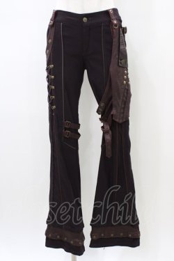 画像1: Ozz Croce / ハーネス風パンツ  ボルドー H-26-02-18-1023-OO-PA-KB-ZH