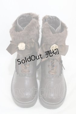 画像1: m petit by misako / AMNIFFレースUPブーツ L ブラウン H-26-02-18-1003-LO-SH-KB-ZH