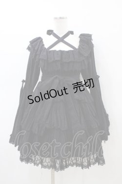 画像1: Vallee lys / Coquelicot Dress -gauze-  ブラック H-26-02-18-1028-GO-OP-KB-ZH