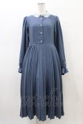 m petit by misako / AM*レースエリプリーツワンピース M ブルー H-26-02-18-1029-LO-OP-KB-ZH