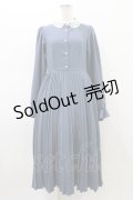 m petit by misako / AM*レースエリプリーツワンピース M ブルー H-26-02-18-1029-LO-OP-KB-ZH