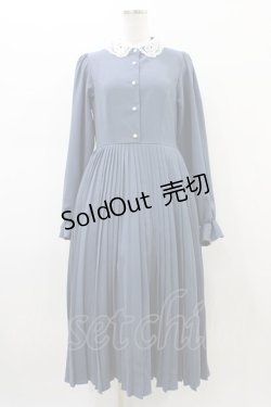 画像1: m petit by misako / AM*レースエリプリーツワンピース M ブルー H-26-02-18-1029-LO-OP-KB-ZH