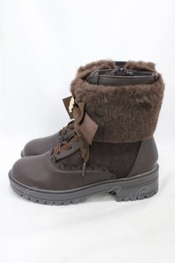 画像2: m petit by misako / AMNIFFレースUPブーツ L ブラウン H-26-02-18-1003-LO-SH-KB-ZH