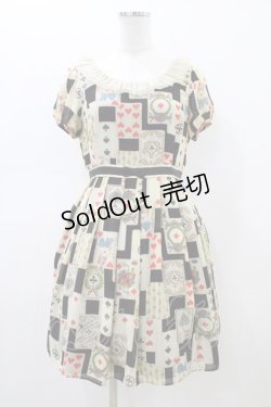 画像1: Emily Temple cute / トランププリントワンピース  クロ H-26-02-18-1031-ET-OP-KB-ZH