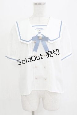 画像1: Amavel / くまさんアイスセーラーブラウス Free オフ/ブルー H-26-02-18-066-CA-BL-NS-ZH