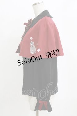 画像2: Amavel / 鈴猫みくじの縁結ケープ付ブラウス Free ブラック/レッド H-26-02-18-067-CA-BL-NS-ZH