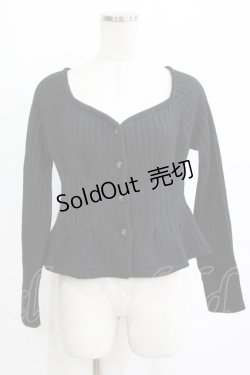 画像1: Fi.n.t / コルセット風タックニットカーディガン Free BLACK H-26-02-18-069-CA-TO-NS-ZH