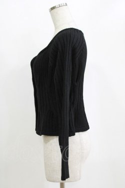 画像2: Fi.n.t / コルセット風タックニットカーディガン Free BLACK H-26-02-18-069-CA-TO-NS-ZH