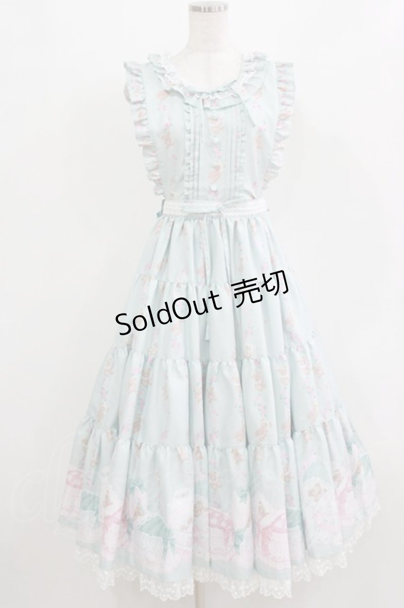 画像1: Angelic Pretty / 夢見るTiny Bearエプロン風ティアードスカート Free ミント H-26-02-18-014-AP-OP-NS-ZH (1)