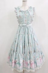 Angelic Pretty / 夢見るTiny Bearエプロン風ティアードスカート Free ミント H-26-02-18-014-AP-OP-NS-ZH