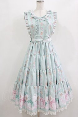 画像1: Angelic Pretty / 夢見るTiny Bearエプロン風ティアードスカート Free ミント H-26-02-18-014-AP-OP-NS-ZH