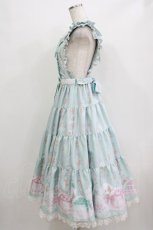 画像2: Angelic Pretty / 夢見るTiny Bearエプロン風ティアードスカート Free ミント H-26-02-18-014-AP-OP-NS-ZH (2)