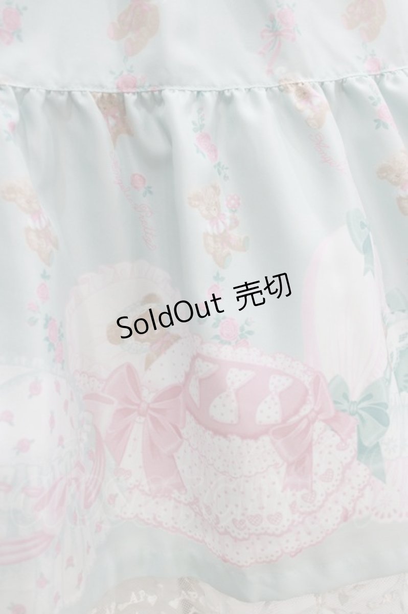 画像4: Angelic Pretty / 夢見るTiny Bearエプロン風ティアードスカート Free ミント H-26-02-18-014-AP-OP-NS-ZH (4)