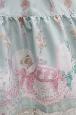 画像4: Angelic Pretty / 夢見るTiny Bearエプロン風ティアードスカート Free ミント H-26-02-18-014-AP-OP-NS-ZH