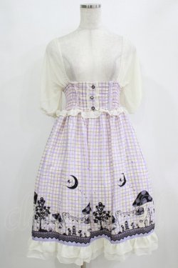 画像1: axes femme POETIQUE / きのこプリントチェックワンピース M オフ/ラベンダー H-26-02-18-021-AX-OP-NS-ZH