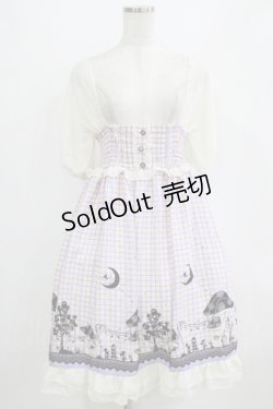 画像1: axes femme POETIQUE / きのこプリントチェックワンピース M オフ/ラベンダー H-26-02-18-021-AX-OP-NS-ZH