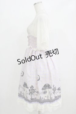 画像2: axes femme POETIQUE / きのこプリントチェックワンピース M オフ/ラベンダー H-26-02-18-021-AX-OP-NS-ZH