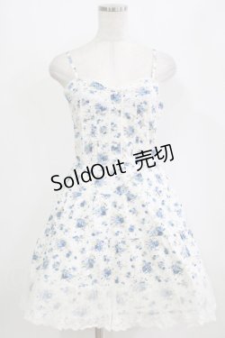 画像1: Amavel / 花柄ジャンパースカート Free オフ/ブルー H-26-02-18-022-CA-OP-NS-ZH