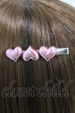画像2: Jamie エーエヌケー / ハート3つクリップ  ピンク H-26-02-19-1004-LO-AC-NS-ZH