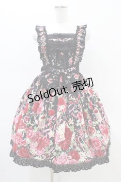 画像1: BABY,THE STARS SHINE BRIGHT / スローモーションブーケ〜あの日の私の想い〜柄ジャンパースカートII Free ブラック H-26-02-19-1038-BA-OP-NS-ZH